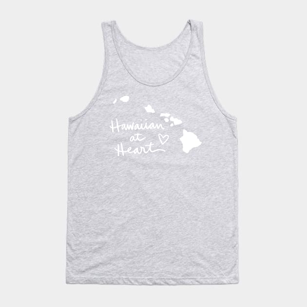 Hawaiian At Heart: Hawaii State Pride Calligraphy Tank Top by Tessa McSorley